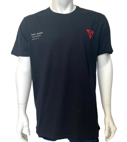 Черная мужская футболка NXP с красным принтом