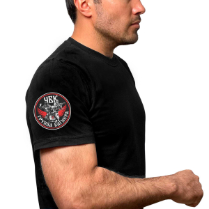 Черная мужская футболка с термотрансфером "ЧВК Группа Вагнера"