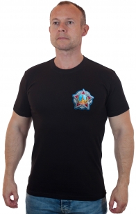 Чёрная мужская футболка с термотрансфером "Победа"
