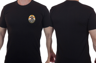Черная мужская футболка с вышитым шевроном Внутренние Войска - заказать с доставкой