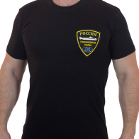 Черная мужская футболка с вышивкой Подводный Флот