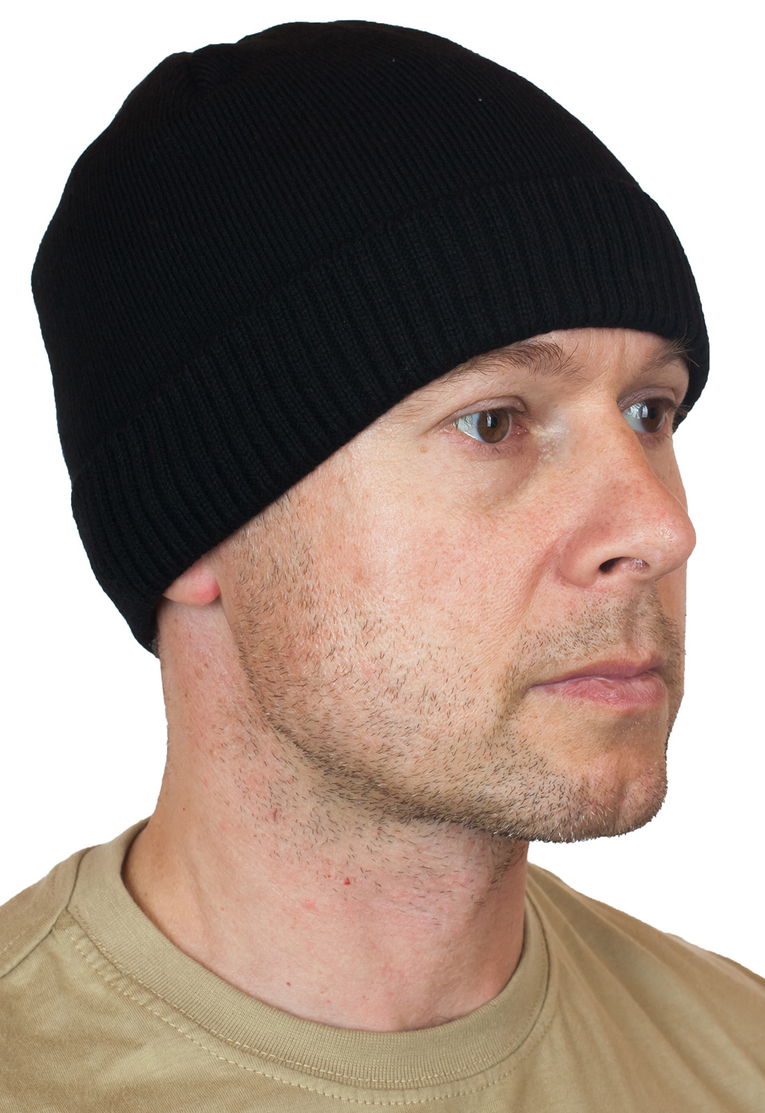 Купить черную однотонную шапку для мужчин по лояльной цене