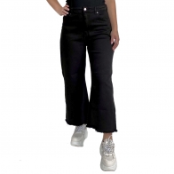 Черные широкие женские джинсы
