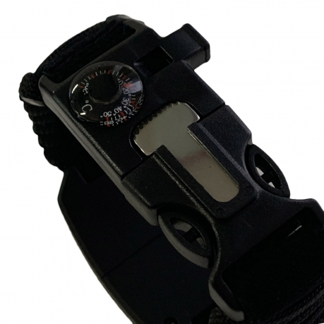 Черный браслет тактического назначения из паракордового шнура для активного отдыха