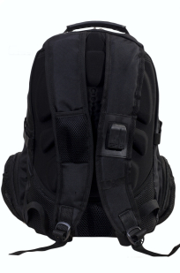 Черный эргономичный рюкзак с эмблемой Охотничий Спецназ - заказать онлайн