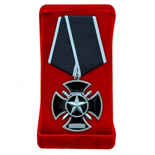Черный Окопный крест ЧВК Вагнер (Муляж) в бархатистом футляре