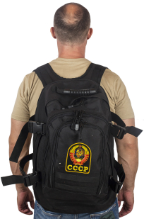 Черный рюкзак универсального назначения 3-Day Expandable Backpack 08002B Black с эмблемой СССР