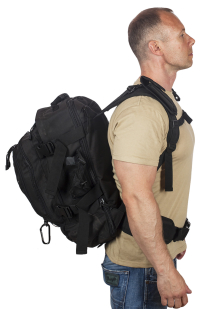 Черный тактический рюкзак с отделением для гидратора 3-Day Expandable Backpack Black с доставкой