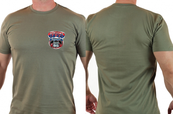 Чёткая футболка с нашивкой на груди Спецназ ГРУ