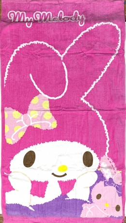 Детское розовое детское полотенце My Melody с зайкой