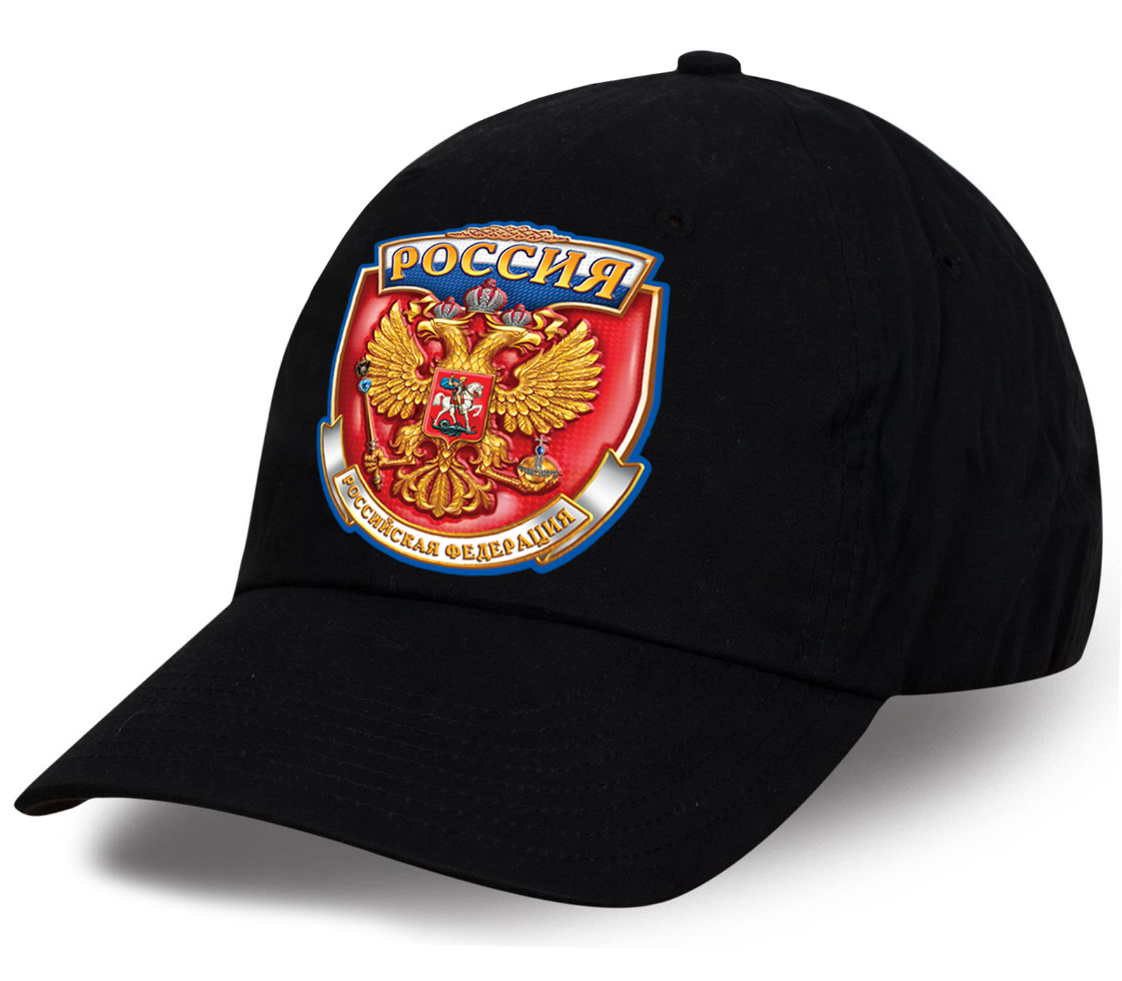 Заказать дизайнерскую хлопковую кепку с принтом государственной символики Россия по демократической цене