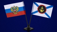 Двойной мини флажок России и Морской пехоты