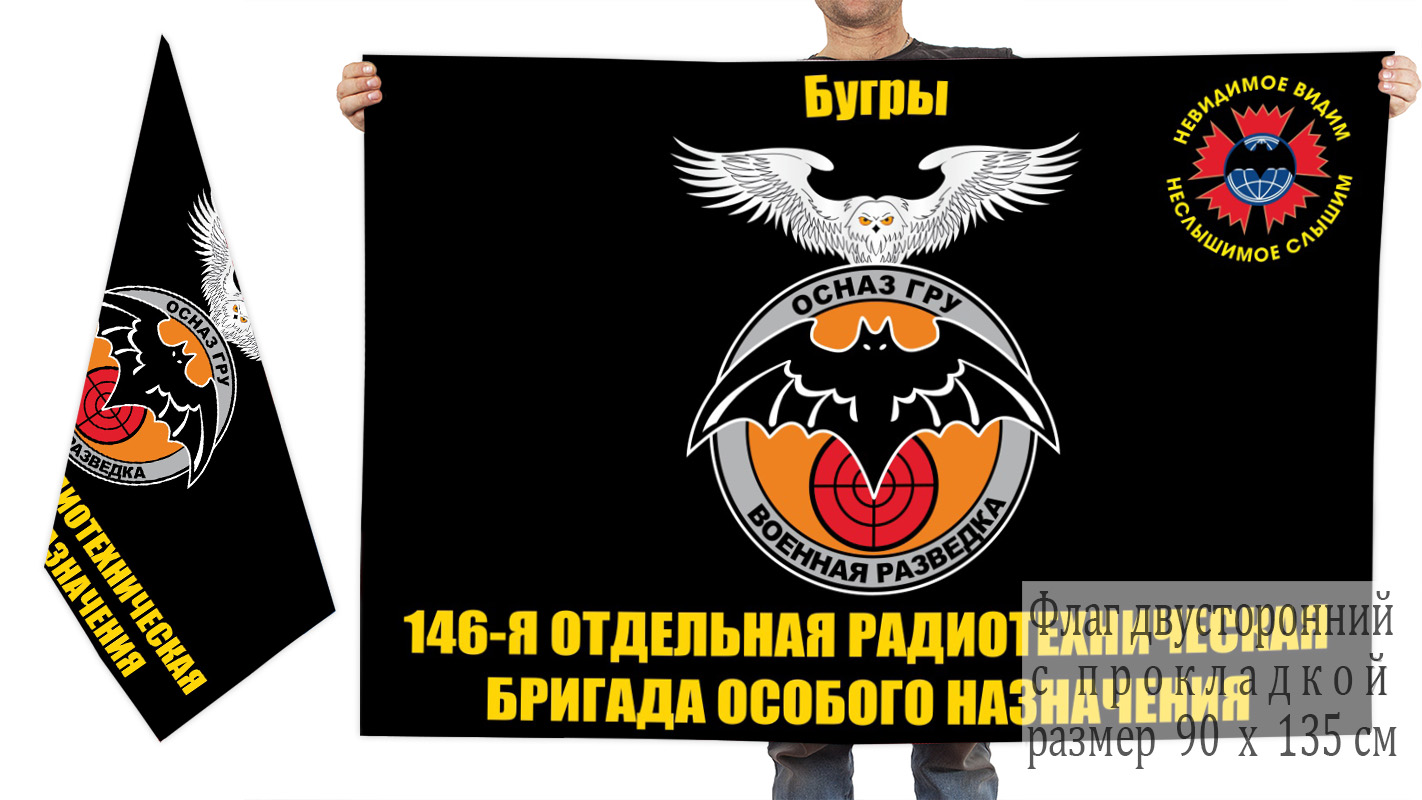 Двусторонний флаг 146 ОРТБр особого назначения ГРУ