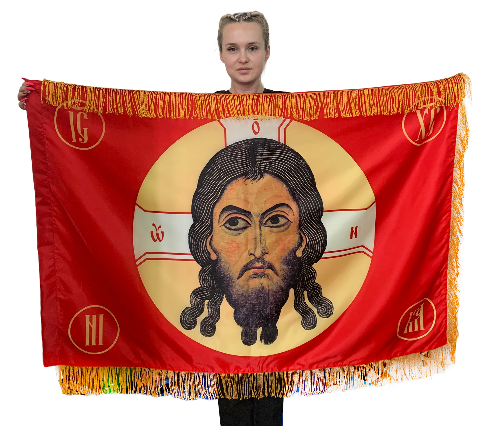 Двусторонний флаг с бахромой "Русская Хоругвь"