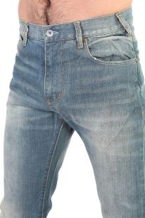 Голубые мужские джинсы с имитацией поёртого денима