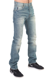 Голубые мужские джинсы с имитацией поёртого денима