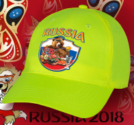 Эффектную хлопковую кепку RUSSIA с авторским принтом государственного символа Медведем с балалайкой оценят и болельщики и патриоты. Поторопитесь заказать!