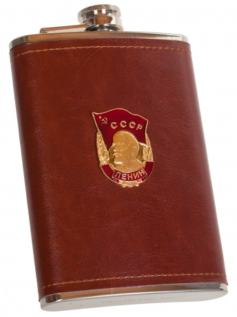 Эксклюзивная карманная фляжка с металлической накладкой Орден Ленина - купить онлайн