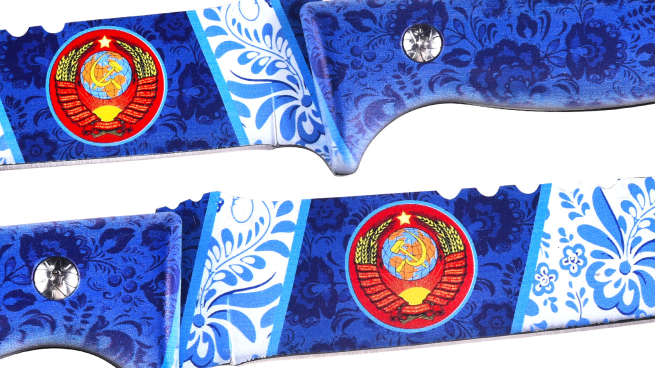 Эксклюзивный стальной нож с символикой СССР