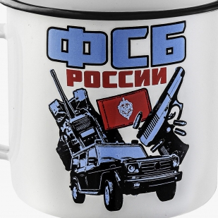 Металлическая эмалированная кружка ФСБ России