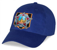 Синяя кепка с принтом Ордена Победы на георгиевской ленточке