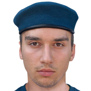 Голубой берет ВДВ (Бесшовный, 100% шерсть)