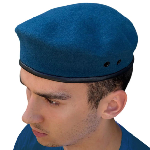 Голубой берет ВДВ (Бесшовный, 100% шерсть)