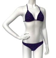 Фиолетовый стильный купальник с ажурным плетением на спинке