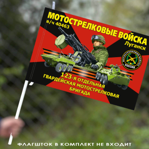 Флаг "123 отдельная гвардейская мотострелковая бригада"– Луганск 40х60 см