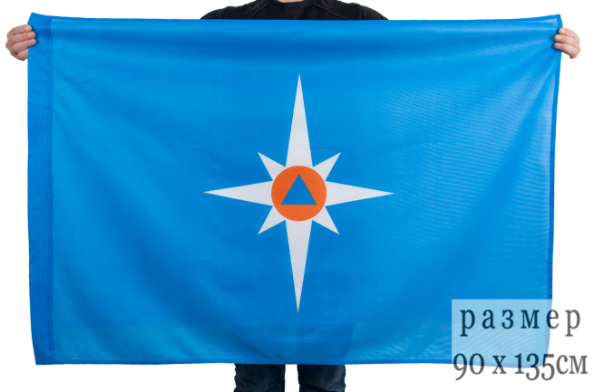 Флаг МЧС (на сетке)