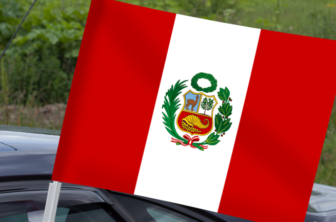 Флаг Перу с кронштейном на машину