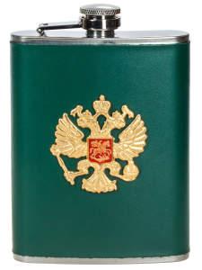 Фляжка для алкоголя "Герб России" в подарок патриоту