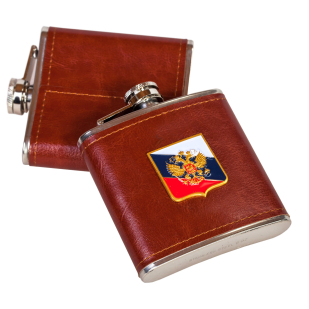 Фляжка-подарок с гербом Российской Федерации.