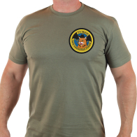 Мужская хаки футболка с шевроном 67 ОБрСпН ГРУ