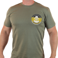 Мужская футболка с шевроном Луганской Добровольческой Бригады Деникинцы
