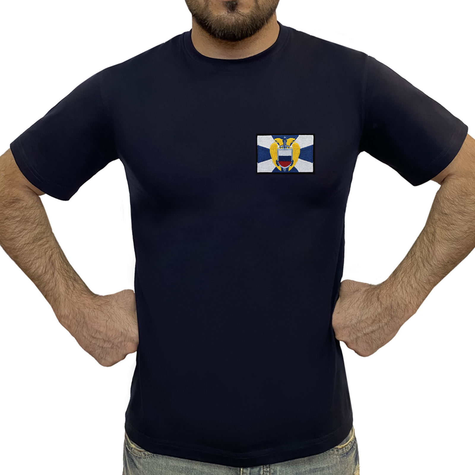 Недорогая мужская футболка с шевроном ФСО