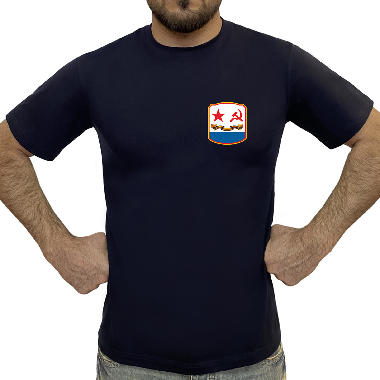 Недорогая мужская футболка с флагом ВМФ СССР