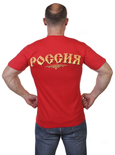 Красная футболка с гербом РФ по лучшей цене