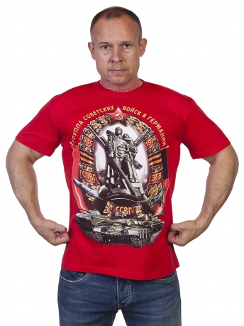 Красная мужская футболка ГСВГ-ЗГВ 1945-1994гг - купить с доставкой