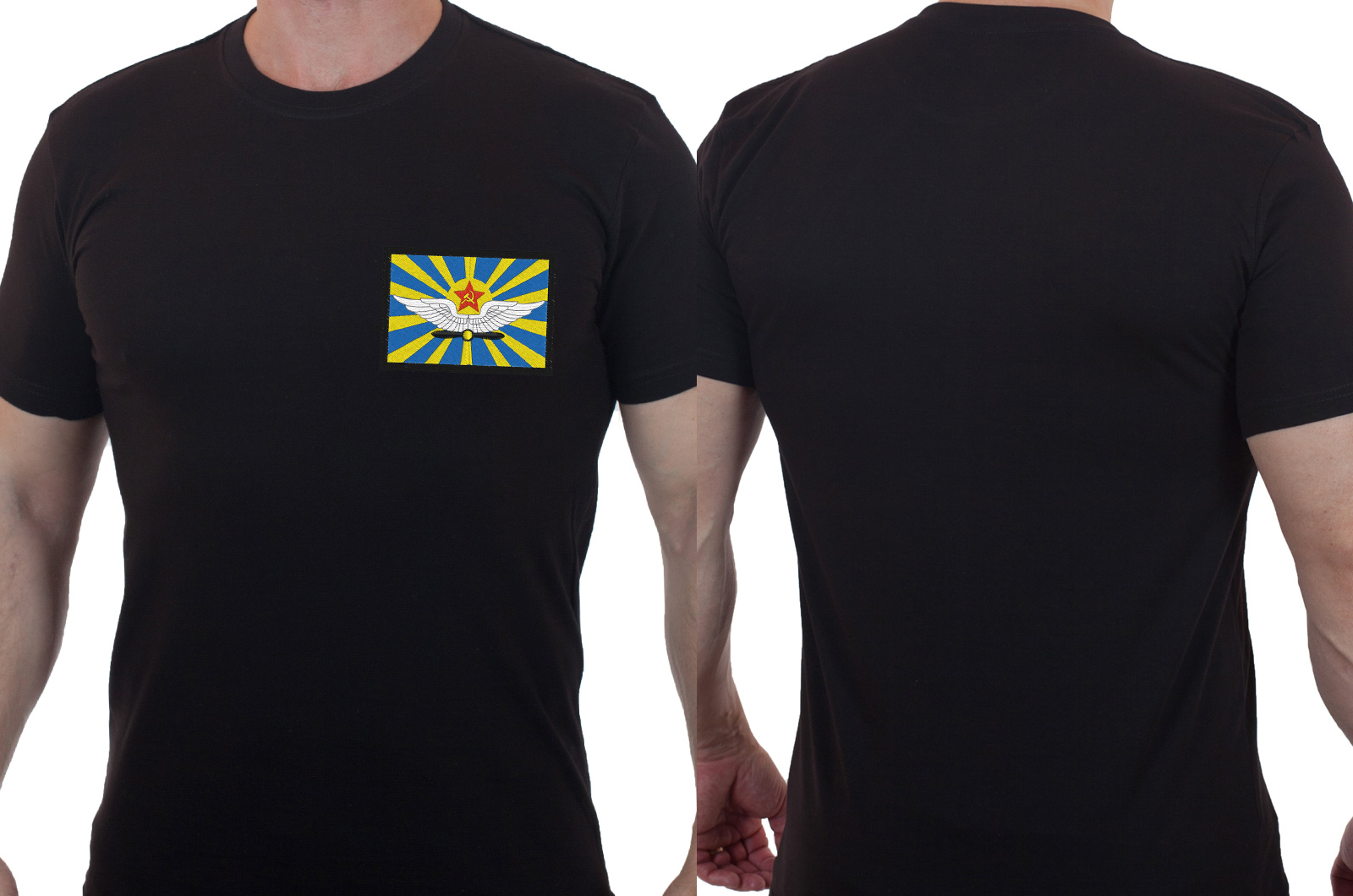 Купить футболку хлопковую с вышитой эмблемой ВВС СССР оптом или в розницу