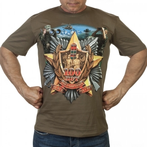 Мужская футболка хаки олива «Пограничные войска России»