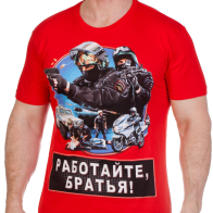 Красная мужская футболка «Полиция России»