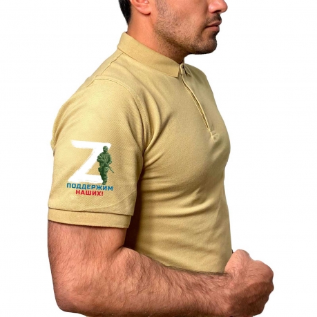 Мужская футболка-поло с принтом Z на рукаве