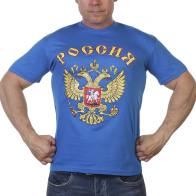 Синяя мужская футболка Россия
