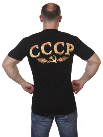 Чёрная мужская футболка Рождён в СССР по лучшей цене