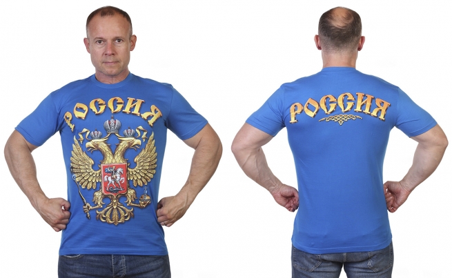 Заказать футболки с российским гербом
