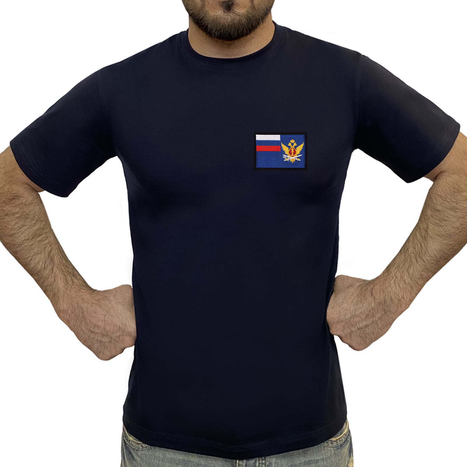 Хлопковая мужская футболка с шевроном ФСИН