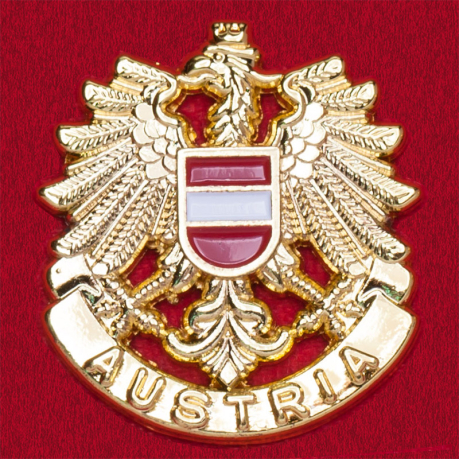 Геральдический значок "Герб Австрии" (еврозажим, золото)