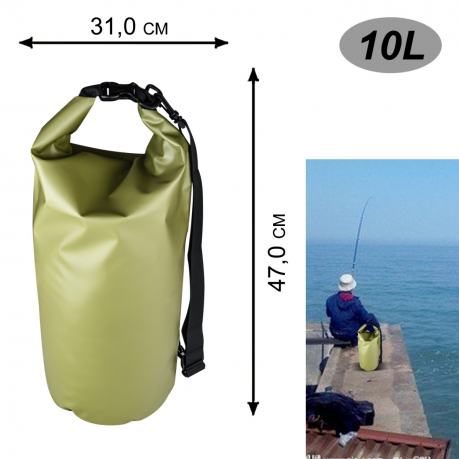 Лот №3798 из 50шт герметичных водоотталкивающих баулов Dry Bag (10 литров, олива)