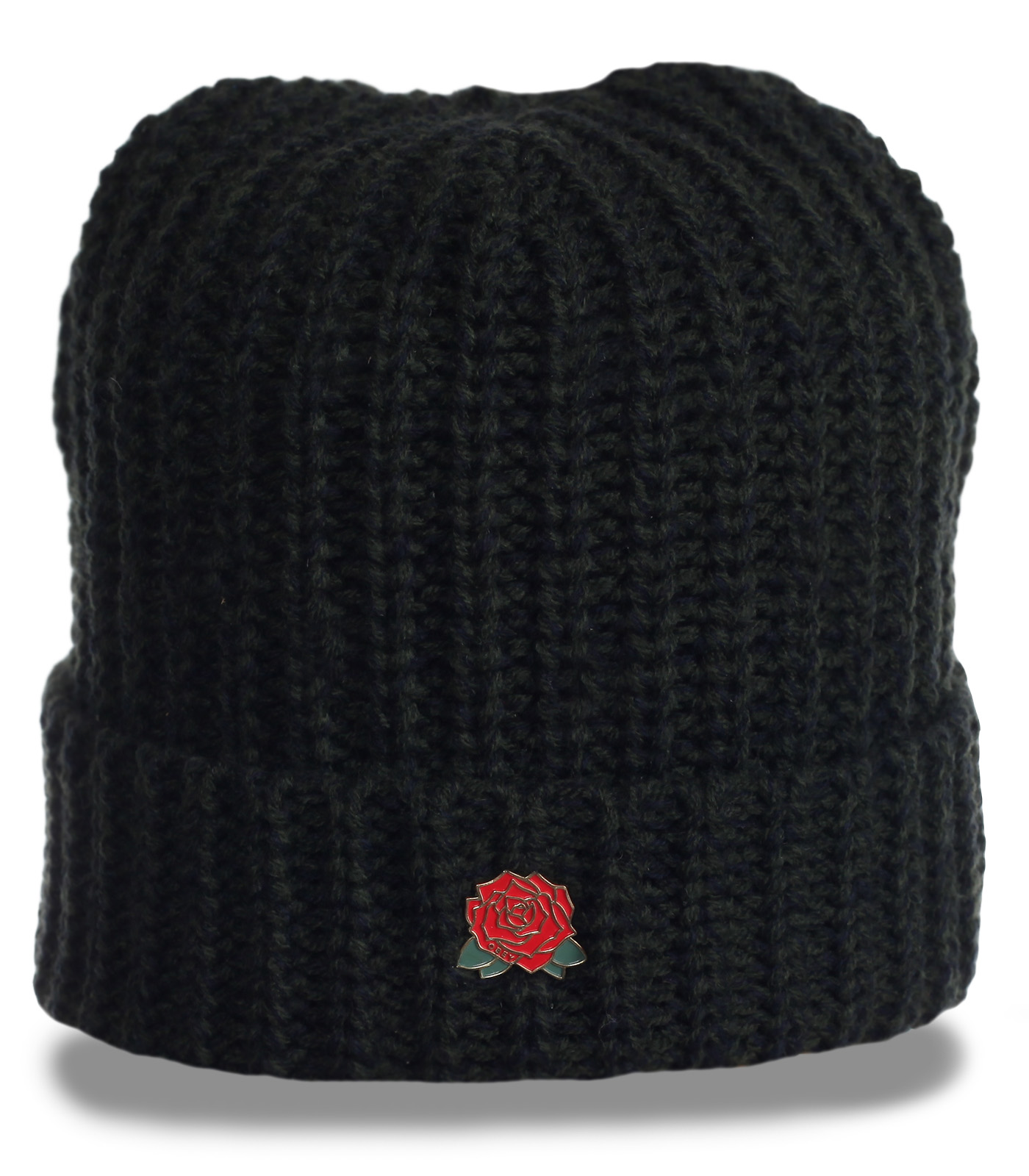 Заказать гламурную черную шапку связанную крупными нитями эксклюзивного авангардного дизайна по лучшей цене